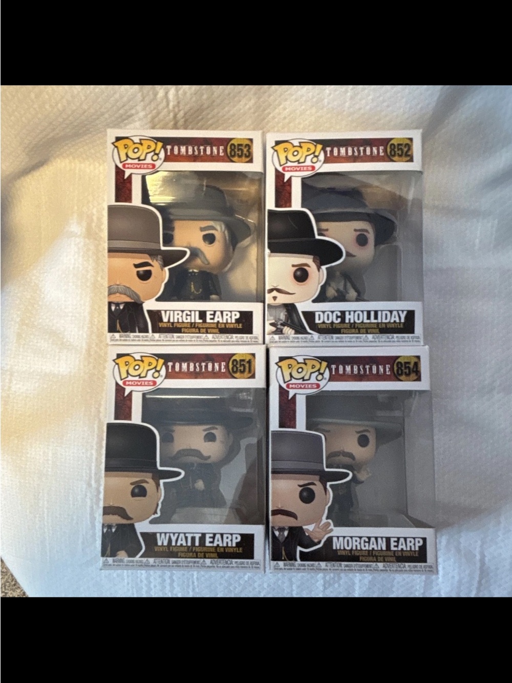Funko Pop Tombstone Set 4 Wyatt Earp Doc Holliday Virgil Morgan #851-854